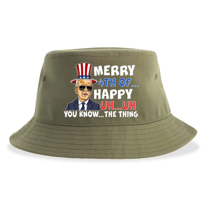 Joe Biden Merry 4th Of Happy Uh You Know The Thing Sustainable Bucket Hat