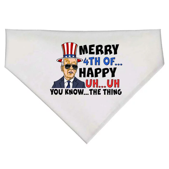 Joe Biden Merry 4th Of Happy Uh You Know The Thing USA-Made Doggie Bandana