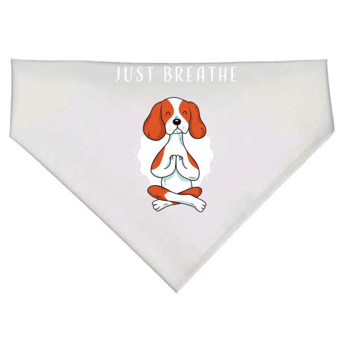 Just Breathe Meditation Buddha Lotus Flower Yoga Great Gift USA-Made Doggie Bandana