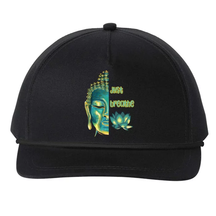 Just Breathe Mindfulness Meditation Buddha Live Now Gift Snapback Five-Panel Rope Hat