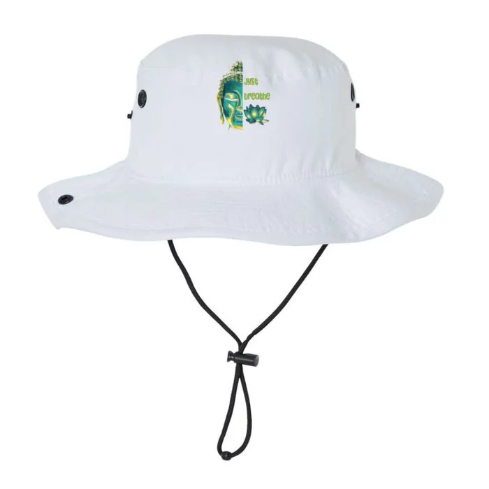 Just Breathe Mindfulness Meditation Buddha Live Now Gift Legacy Cool Fit Booney Bucket Hat