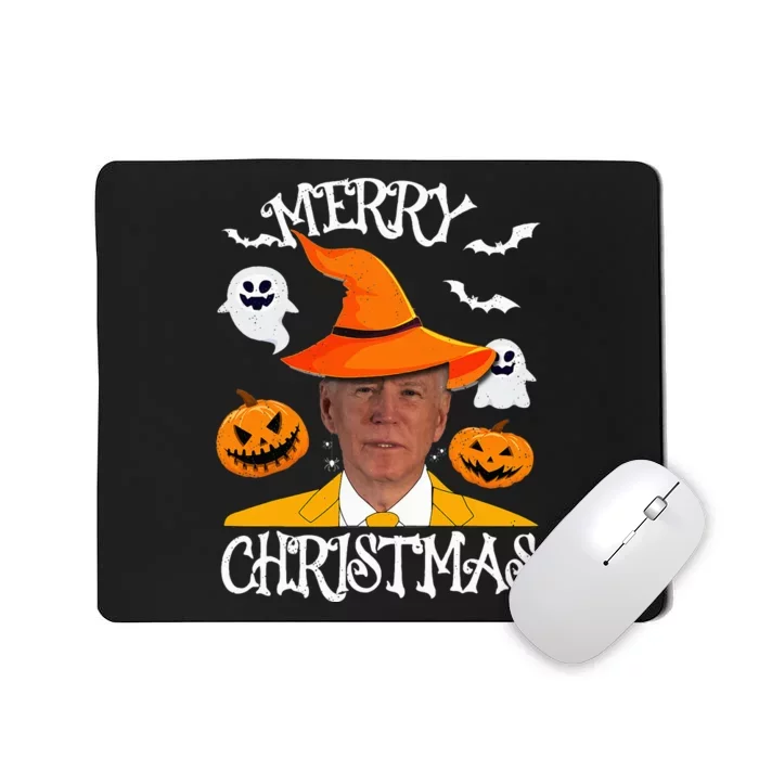 Joe Biden Merry Christmas Halloween Jokes Pumpkin Ghost Mousepad