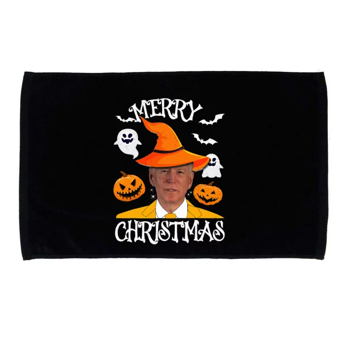 Joe Biden Merry Christmas Halloween Jokes Pumpkin Ghost Microfiber Hand Towel