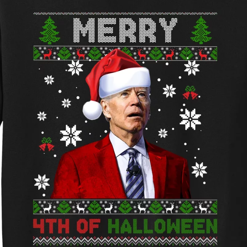 Joe Biden Merry 4th Of Halloween Funny FJB Anti Biden Ugly Christmas Sweater Sweatshirt