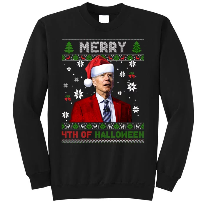 Joe Biden Merry 4th Of Halloween Funny FJB Anti Biden Ugly Christmas Sweater Sweatshirt