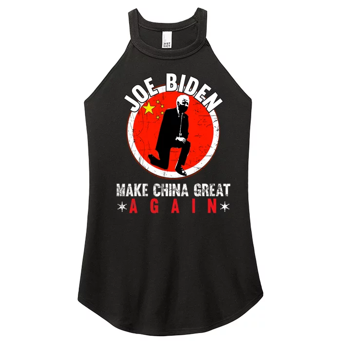 Joe Biden Make China Great Again Funny Sarcastic Anti Biden Women’s Perfect Tri Rocker Tank