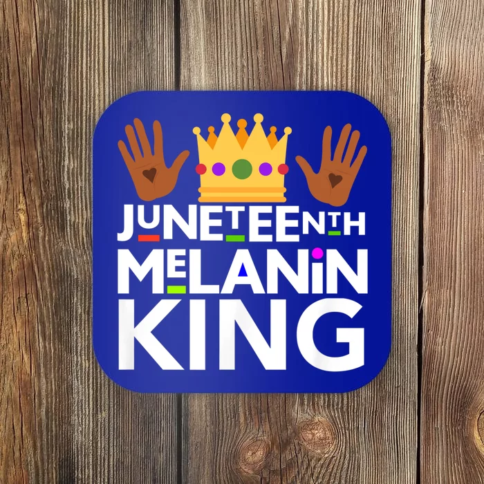 Juneteenth Black Melanin King Dad Grandad Freedom Gift Coaster