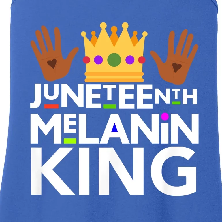 Juneteenth Black Melanin King Dad Grandad Freedom Gift Ladies Essential Tank