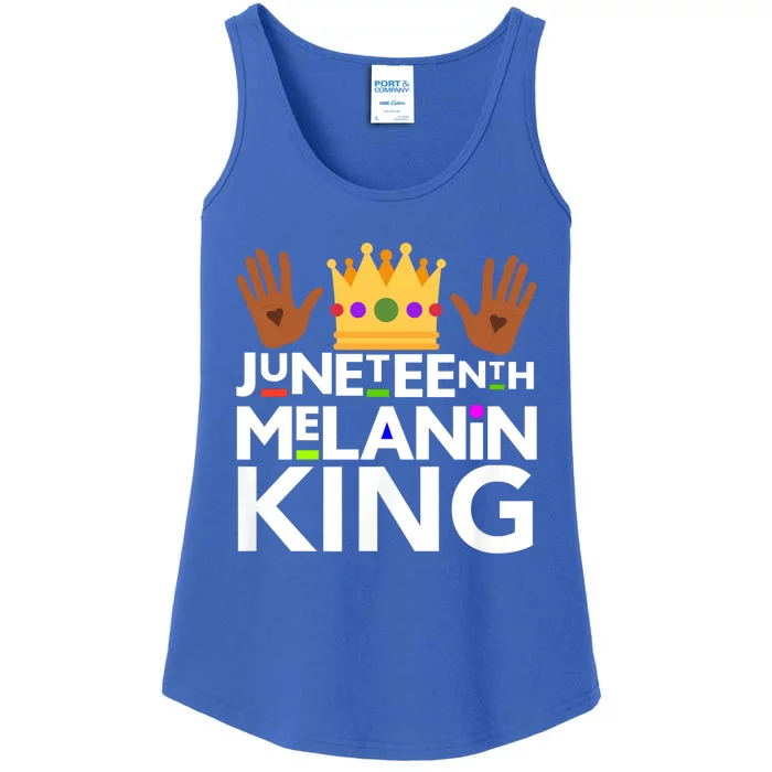 Juneteenth Black Melanin King Dad Grandad Freedom Gift Ladies Essential Tank