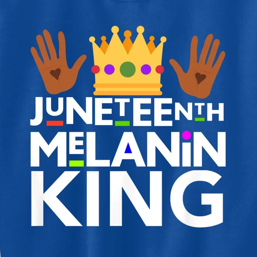 Juneteenth Black Melanin King Dad Grandad Freedom Gift Kids Sweatshirt