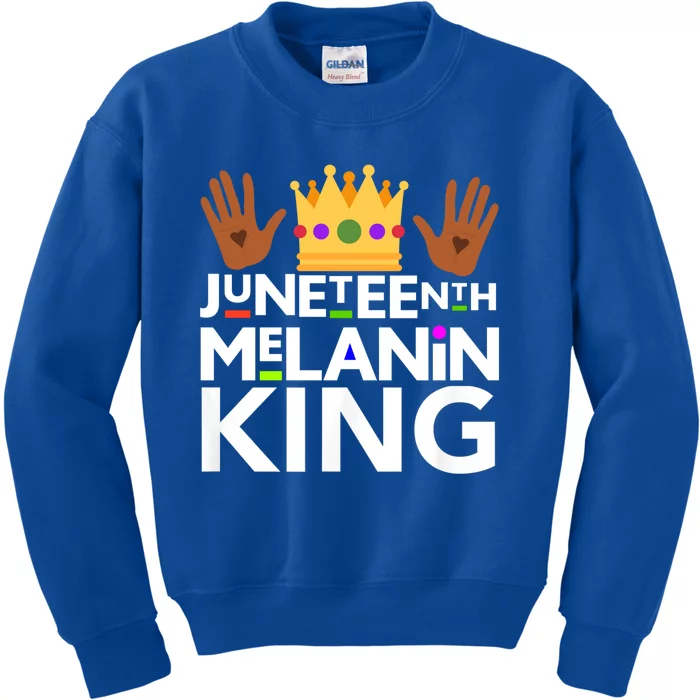 Juneteenth Black Melanin King Dad Grandad Freedom Gift Kids Sweatshirt