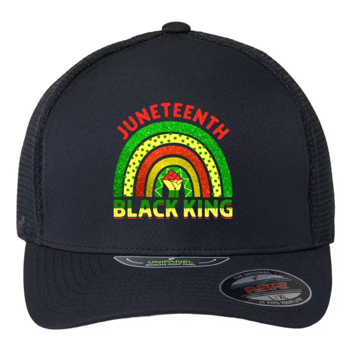 Juneteenth Black Melanin King Independence Day Blm Rainbow Cool Gift Flexfit Unipanel Trucker Cap