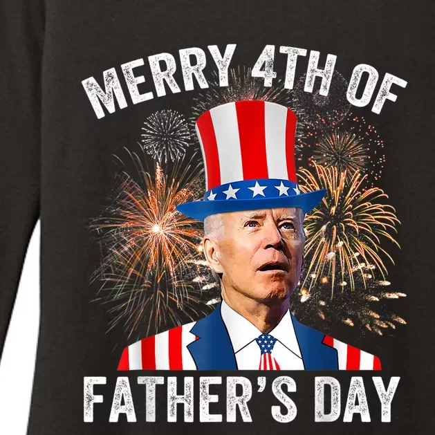 Joe Biden Merry 4th Of Fathers Day Funny 4th Of July Womens CVC Long Sleeve Shirt