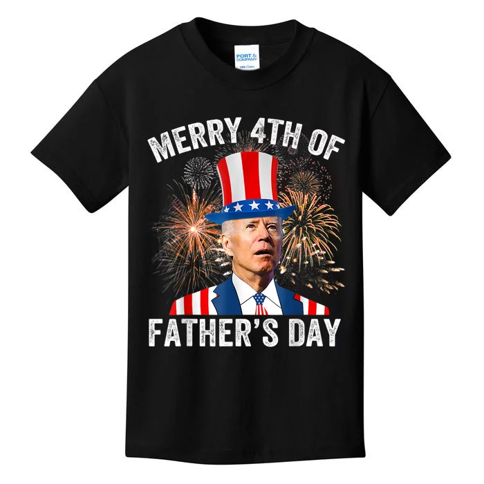 Joe Biden Merry 4th Of Fathers Day Funny 4th Of July Kids T-Shirt