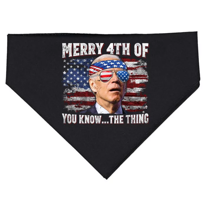 Joe Biden Merry 4th Of You Know The Thing 4th Of July Gift USA-Made Doggie Bandana