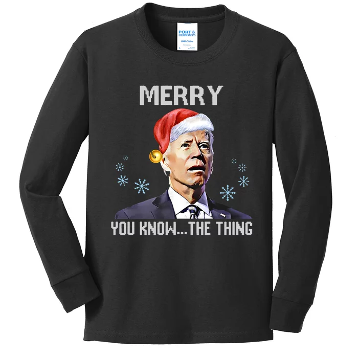 Joe Biden Merry You Know The Thing Funny Kids Long Sleeve Shirt