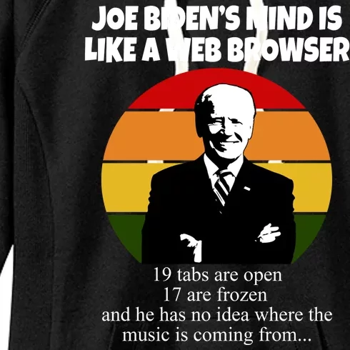 Joe Biden's Mind Is Like A Web Browser Women's Fleece Hoodie