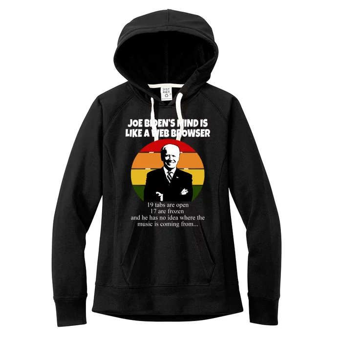 Joe Biden's Mind Is Like A Web Browser Women's Fleece Hoodie