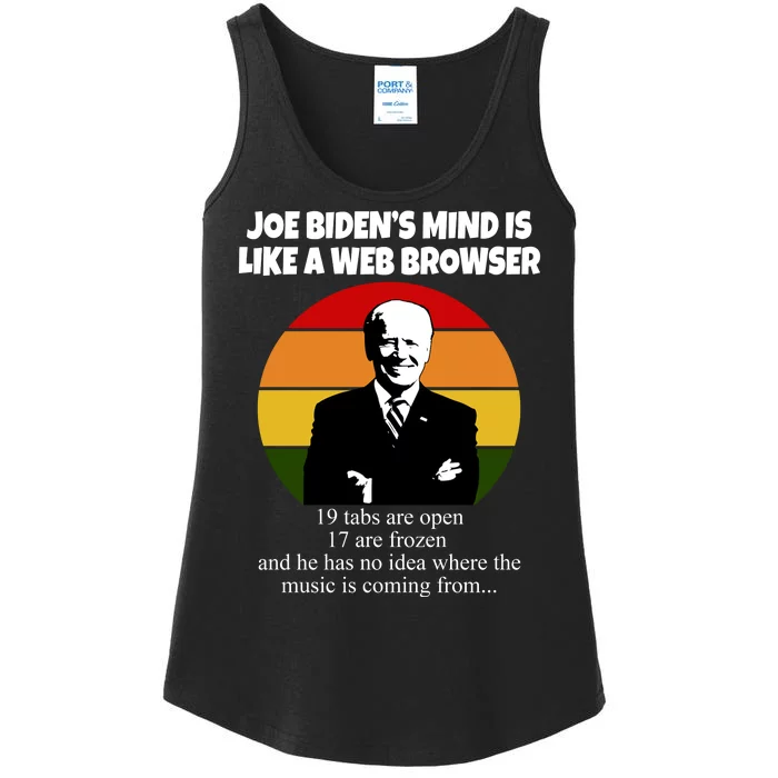 Joe Biden's Mind Is Like A Web Browser Ladies Essential Tank