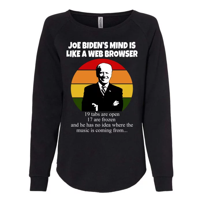 Joe Biden's Mind Is Like A Web Browser Womens California Wash Sweatshirt