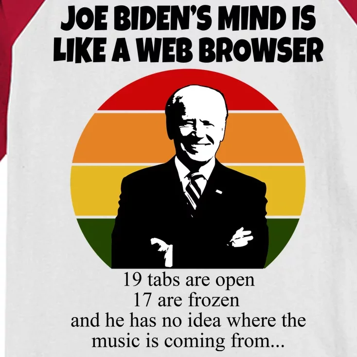 Joe Biden's Mind Is Like A Web Browser Kids Colorblock Raglan Jersey