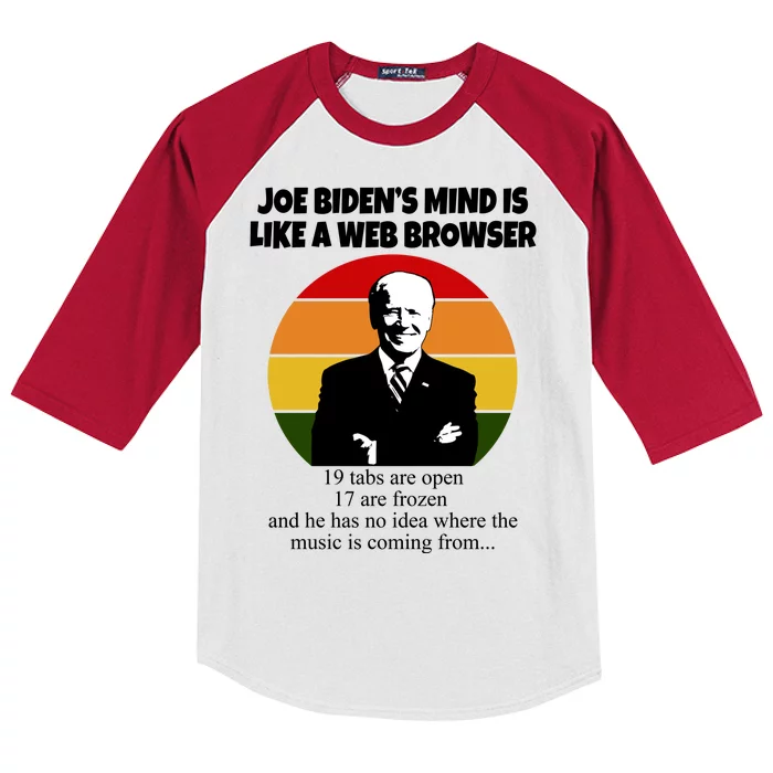 Joe Biden's Mind Is Like A Web Browser Kids Colorblock Raglan Jersey