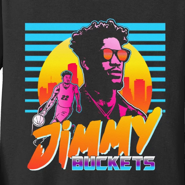 Jimmy Buckets Miami Outrun Kids Long Sleeve Shirt