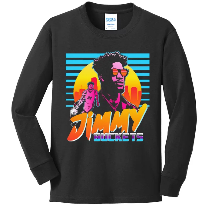 Jimmy Buckets Miami Outrun Kids Long Sleeve Shirt