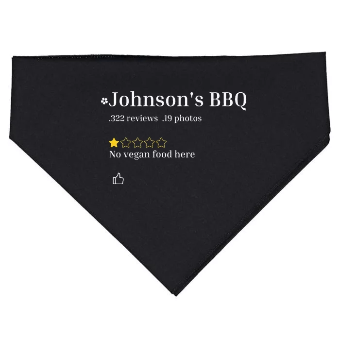 JohnsonS Bbq No Vegan Food Here One Star In Back USA-Made Doggie Bandana