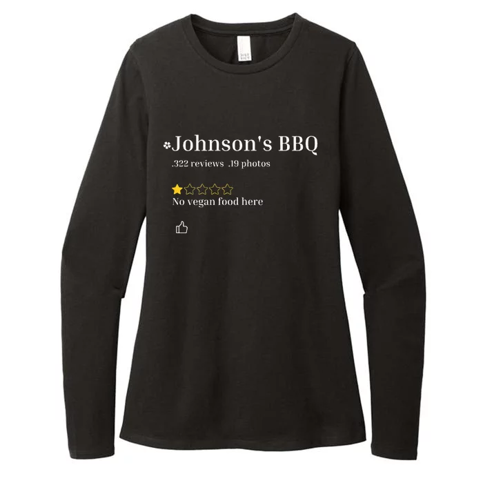 JohnsonS Bbq No Vegan Food Here One Star In Back Womens CVC Long Sleeve Shirt