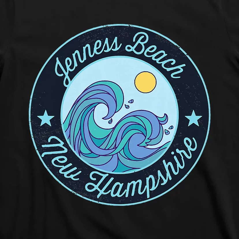 Jenness Beach Nh New Hampshire Souvenir Nautical Surfer Grap T-Shirt