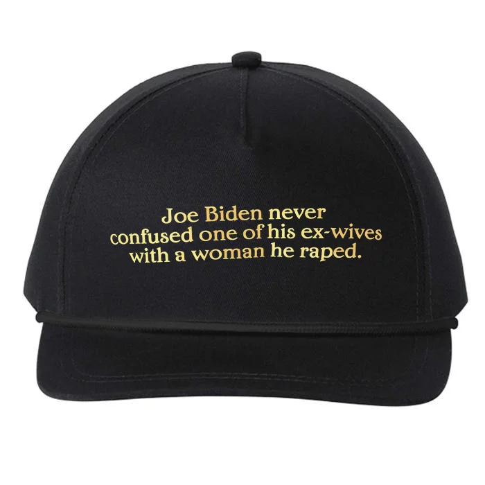 Joe Biden Never Confused One Of His Exwives With A Woman Snapback Five-Panel Rope Hat