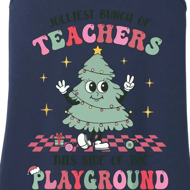 Jolliest Bunch Of Teachers This Side Of The Playground Xmas Ladies Essential Tank