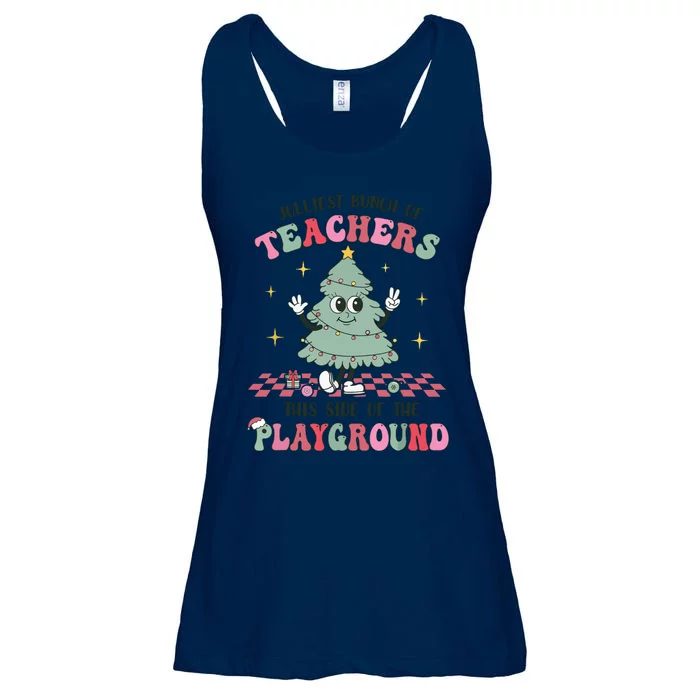 Jolliest Bunch Of Teachers This Side Of The Playground Xmas Ladies Essential Flowy Tank