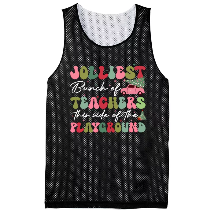 Jolliest Bunch Of Teachers This Side Of The Playground Long Sleeve Mesh Reversible Basketball Jersey Tank