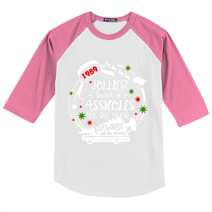 Jolliest Bunch Of Assholes This Side Of The Nut House Xmas Kids Colorblock Raglan Jersey