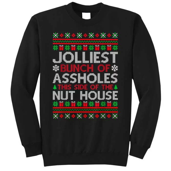 Jolliest Bunch Of Aholes Funny Christmas Pajamas Movie Tall Sweatshirt