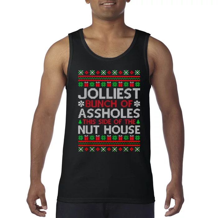 Jolliest Bunch Of Aholes Funny Christmas Pajamas Movie Tank Top