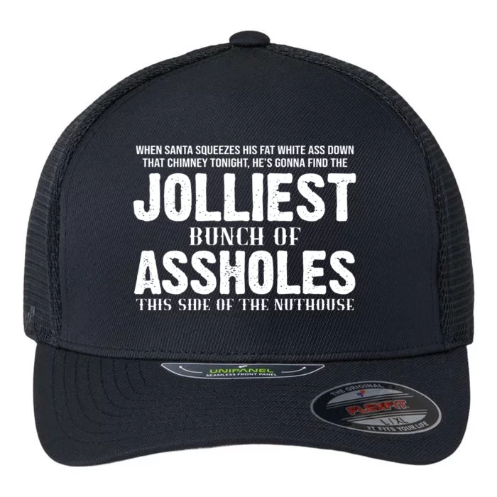 Jolliest Bunch Of Assholes Funny Christmas Vacation Flexfit Unipanel Trucker Cap