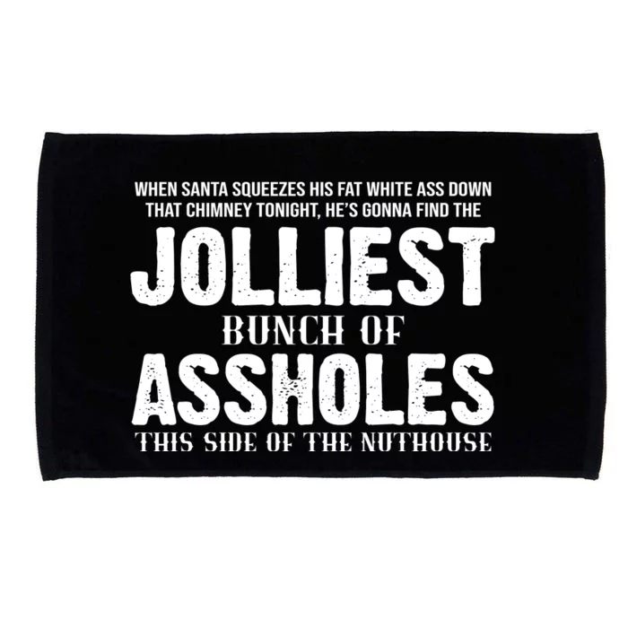 Jolliest Bunch Of Assholes Funny Christmas Vacation Microfiber Hand Towel