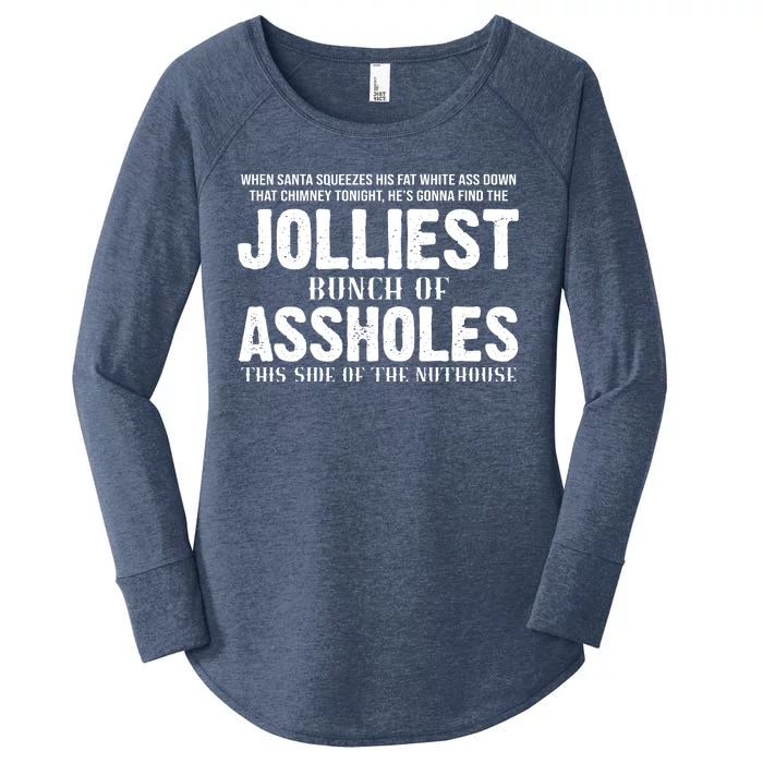 Jolliest Bunch Of Assholes Funny Christmas Vacation Women's Perfect Tri Tunic Long Sleeve Shirt