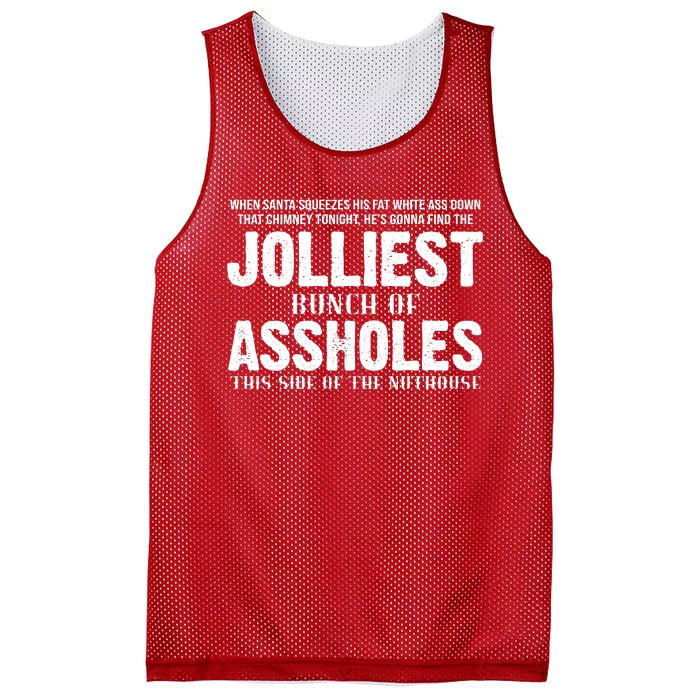 Jolliest Bunch Of Assholes Funny Christmas Vacation Mesh Reversible Basketball Jersey Tank