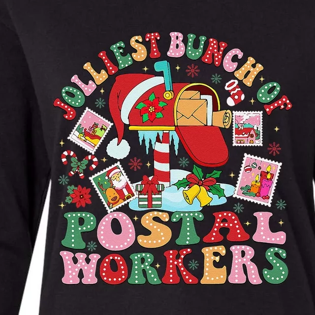 Jolliest Bunch Of Postal Workers Christmas Mail Carrier Womens Cotton Relaxed Long Sleeve T-Shirt