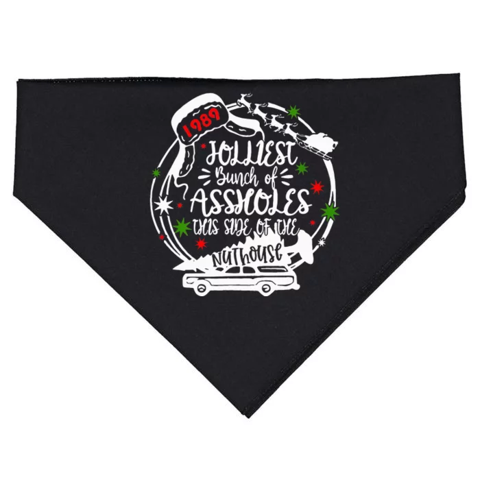 Jolliest Bunch Of Assholes This Side Of The Nut House Xmas USA-Made Doggie Bandana