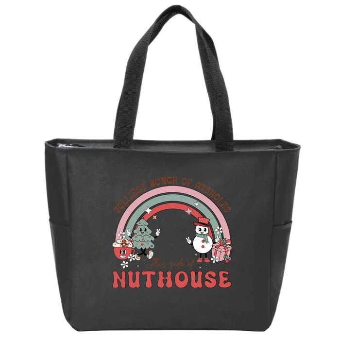 Jolliest Bunch Of Festive Characters Zip Tote Bag