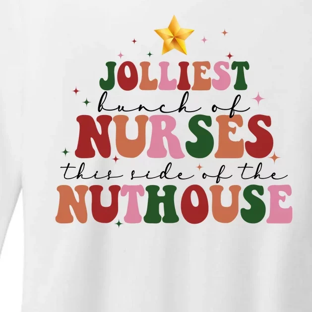 Jolliest Bunch Of Nurses Christmas Holiday Womens CVC Long Sleeve Shirt