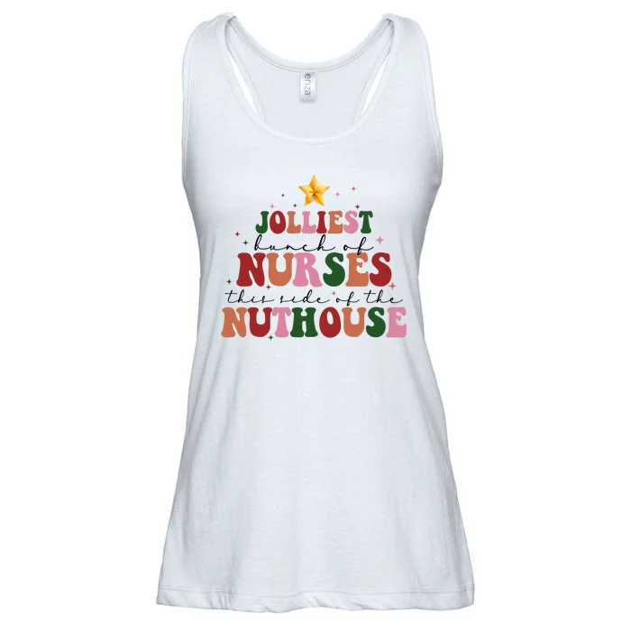 Jolliest Bunch Of Nurses Christmas Holiday Ladies Essential Flowy Tank