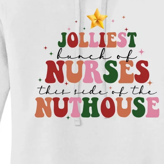 Jolliest Bunch Of Nurses Christmas Holiday Women's Pullover Hoodie