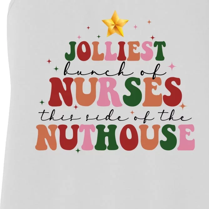 Jolliest Bunch Of Nurses Christmas Holiday Women's Racerback Tank