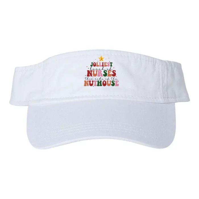 Jolliest Bunch Of Nurses Christmas Holiday Valucap Bio-Washed Visor